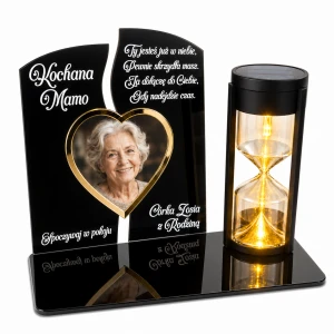 ZNICZ SOLARNY ze Zdjęciem LED PERSONALIZOWANY na GRÓB dla Mamy Taty Babci