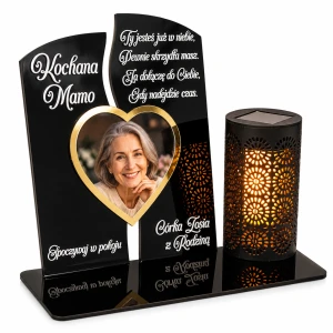 ZNICZ SOLARNY Zdjęciem LED PERSONALIZOWANY dla Mamy Taty Babci DZIADKA