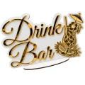 Napis DRINK BAR biało-złoty lustrzany 34x22 cm wesele ślub dekoracja STOŁU Z ALKOCHOLEM
