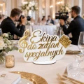 Napis EKIPA DO ZADAŃ SPECJALNYCH 45x27 złoty lustrzany wesele ślub