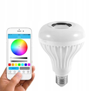 ŻARÓWKA LED RGB BLUETOOTH GŁOŚNIK DISCO + PILOT