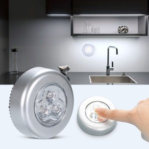 LAMPKA LED SAMOPRZYLEPNA NA BATERIE Srebrna na ŚCIANĘ pod Szafkę SUFIT