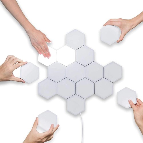6x MODUŁOWA LAMPA LED DOTYKOWA NA ŚCIANĘ HEX-6423