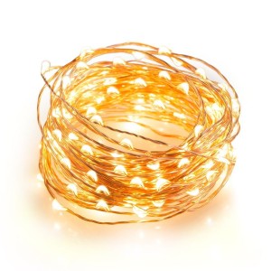 Lampki Dekoracyjne Ozdobne Druciku LED Diody Ciepłe Światło na Baterie 1,9m