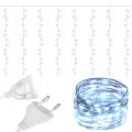 200LED LAMPKI KURTYNA ŚWIETLNA 0,6x3M ZIMNY BIAŁY-19838