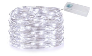 50 MIKRO LED DRUCIK LAMPKI NA BATERIE BIAŁE ZIMNE Mikro Żyłki ŚWIATEŁKA