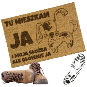 WYCIERACZKA POD DRZWI PIES TU MIESZKAM JA KOKOSOWA