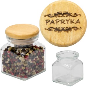 SŁOICZEK NA PRZYPRAWY 100ML PRZYKRYWKA Z GRAWEREM