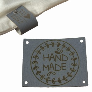10X HANDMADE SKÓRZANE NASZYWKI METKI RĘKODZIEŁO