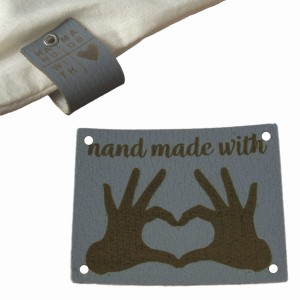 10X HANDMADE SKÓRZANE NASZYWKI METKI RĘKODZIEŁO