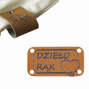 10X HANDMADE SKÓRZANE NASZYWKI METKI RĘKODZIEŁO