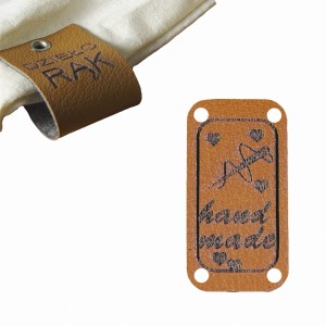 10X HANDMADE SKÓRZANE NASZYWKI METKI RĘKODZIEŁO