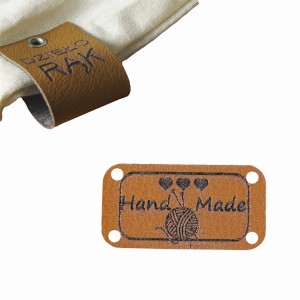 10X HANDMADE SKÓRZANE NASZYWKI METKI RĘKODZIEŁO