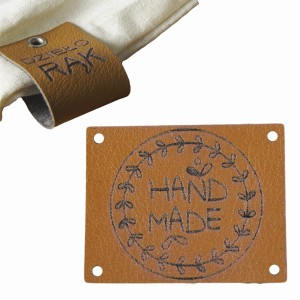 10X HANDMADE SKÓRZANE NASZYWKI METKI RĘKODZIEŁO