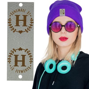 10X HANDMADE SKÓRZANE NASZYWKI METKI RĘKODZIEŁO