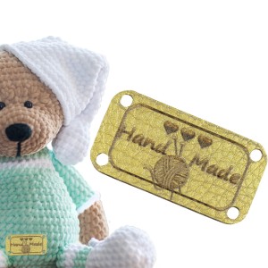 10X HANDMADE SKÓRZANE NASZYWKI METKI RĘKODZIEŁO