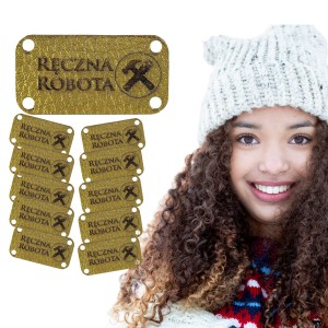 10X HANDMADE SKÓRZANE NASZYWKI METKI RĘKODZIEŁO