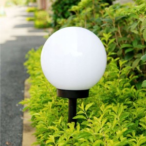 LAMPA OGRODOWA LED SOLARNA KULA BIAŁA 10CM