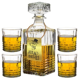 KARAFKA Z GRAWEREM 4 SZKLANKI Z GRAWEREM DO WHISKY *SKŁADNIK*