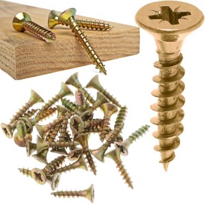 60x WKRĘT DREWNA HARTOWANY 3X12MM OCYNK ZŁOTY
