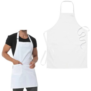 FARTUCH Fartuszek KUCHENNY GASTRONOMICZNY BIAŁY WIĄZANY 73x55 cm