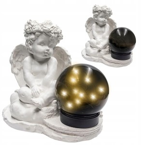 ZNICZ GIPSOWA FIGURKA NAGROBNA LAMPA SOLARNA LED