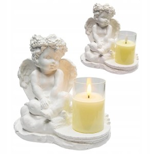 ZNICZ GIPSOWA FIGURKA NAGROBNA LAMPA LED 3XAAA