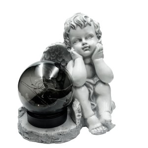 ZNICZ GIPSOWA FIGURKA NAGROBNA LAMPA SOLARNA LED