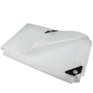 PLANDEKA BIAŁA 4x6M 100g PRZEŹROCZYSTA ZBROJONA  UV PŁACHTA Orycie Oczkowana Wzmocniona WODOODPORNA