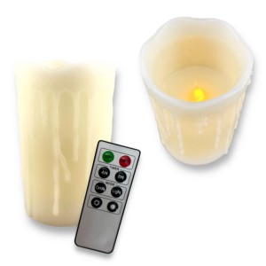 ŚWIECA WOSKOWA LED KAPIĄCY NATURALNY WOSK RGB KOLORY TRYBY ŚWIECZKA + PILOT