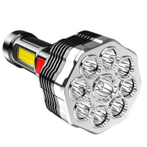 LATARKA LED TAKTYCZNA MOCNY SZPERACZ 10xLED COB + KABEL USB