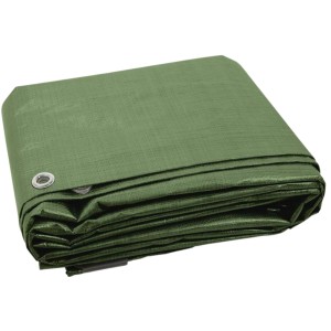 PLANDEKA ZIELONA 10x15m MATA SUPER MOCNA MEGA GRUBA GRAMATURA 90 g/m2 Wodoodporna Wzmacniana