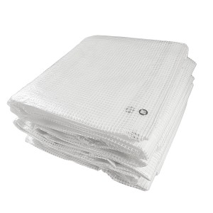 PLANDEKA BIAŁA 2x4M 100g PRZEŹROCZYSTA ZBROJONA UV MOCNA TRANSPARENTNA