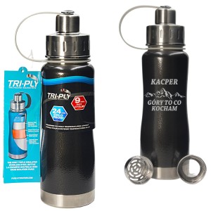 BUTELKA TERMICZNA Z USTNIKIEM KUBEK 500ML METALOWY