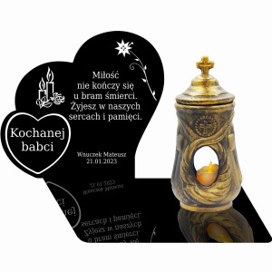 NAGROBNA Podstawka POD ZNICZ Personalizowana AKRYL Znicz na GRÓB Cmentarz
