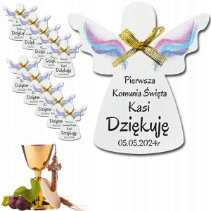 PODZIĘKOWANIA DLA GOŚCI PIERWSZA KOMUNIA MAGNES ANIOŁEK 10SZT