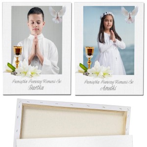 FOTOOBRAZ KOMUNIA ŚW. Z TWOJĄ DEDYKACJĄ PREZENT NA KOMUNIĘ ŚWIĘTĄ 50X70CM