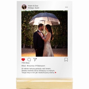 TABLICZKA ZE ZDJĘCIEM INSTAGRAM PREZENT NA DZIEŃ BABCI DZIADKA WALENTYNKI