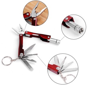 Turystyczny multitool survival BRELOK latarka nóż SCYZORYK otwieracz + ETUI