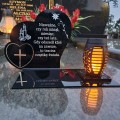 SOLARNY ZNICZ LED STATUETKA SERCE NA CMENTARZ GRÓB DUŻA