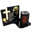 Znicz solarny LED STATUETKA NA CMENTARZ GRÓB DUŻA wieczna lampka nagrobna