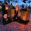 Znicz solarny LED STATUETKA NA CMENTARZ GRÓB DUŻA wieczna lampka nagrobna
