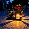 Znicz solarny LED STATUETKA NA CMENTARZ GRÓB DUŻA wieczna lampka nagrobna