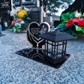 Znicz solarny LED STATUETKA NA CMENTARZ GRÓB DUŻA wieczna lampka nagrobna