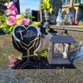 Znicz solarny LED STATUETKA NA CMENTARZ GRÓB DUŻA wieczna lampka nagrobna