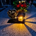 Znicz solarny LED STATUETKA NA CMENTARZ GRÓB DUŻA wieczna lampka nagrobna