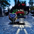 Znicz solarny LED STATUETKA NA CMENTARZ GRÓB DUŻA wieczna lampka nagrobna