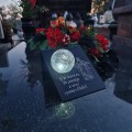 Znicz solarny STATUETKA NA CMENTARZ KOLOROWY LED lampka nagrobna GRÓB DUŻA