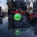 Znicz solarny STATUETKA NA CMENTARZ KOLOROWY LED lampka nagrobna GRÓB DUŻA