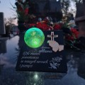 Znicz solarny STATUETKA NA CMENTARZ KOLOROWY LED lampka na grób DLA MAMY